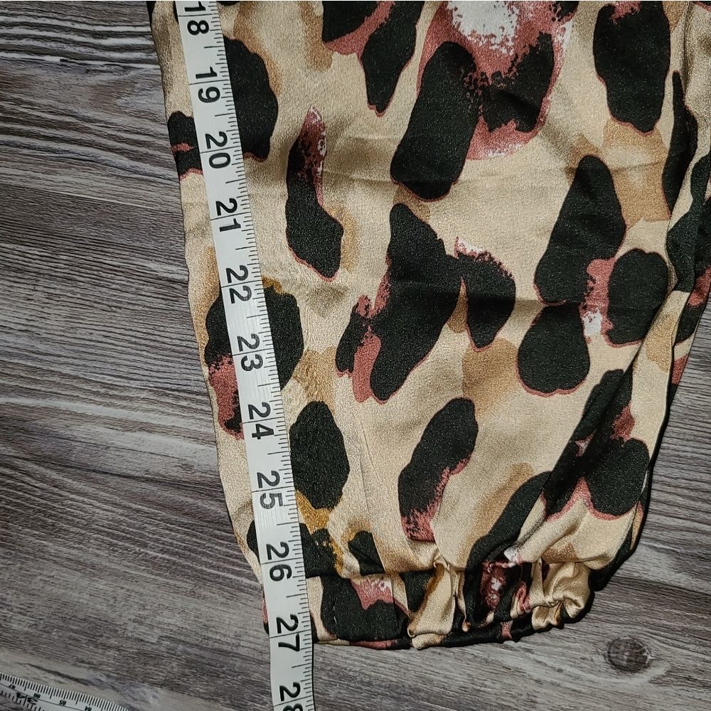 SHEIN Leopard Print Elastic Hem Drawstring Pants Size XS - Picture 13 of 15
